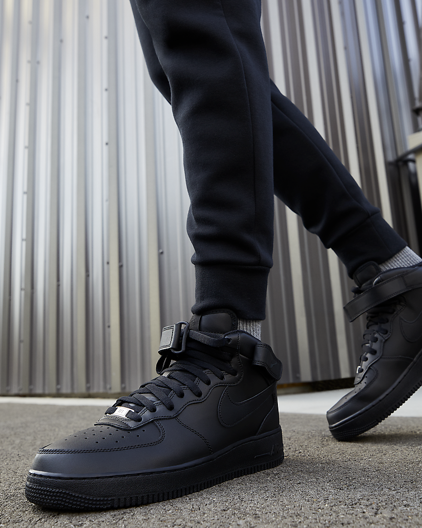 air force 1 mid all black